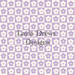 Layla Drew's Designs - Muted Purple Checkered Flowers