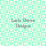 Layla Drew's Designs - Mint Floral Checkers