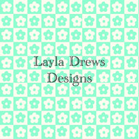 Layla Drew's Designs - Mint Floral Checkers