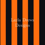 Layla Drew's Designs - Orange Black Stripes 2