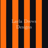 Layla Drew's Designs - Orange Black Stripes 2