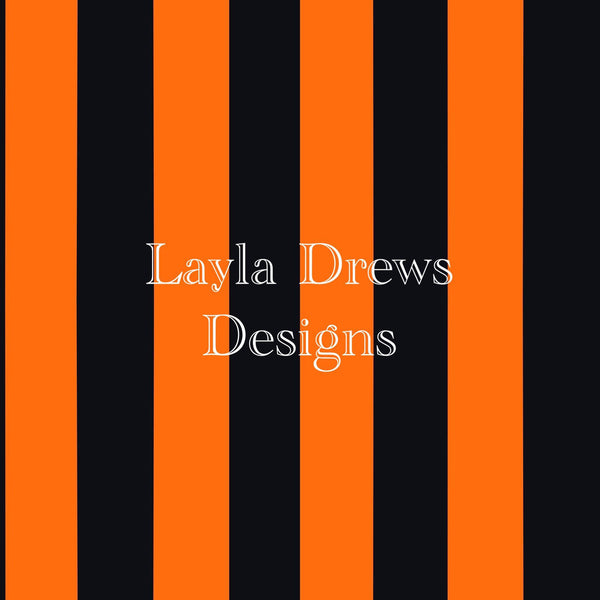 Layla Drew's Designs - Orange Black Stripes 2