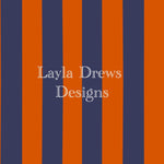 Layla Drew's Designs - Navy Orange Stripes