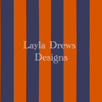 Layla Drew's Designs - Navy Orange Stripes