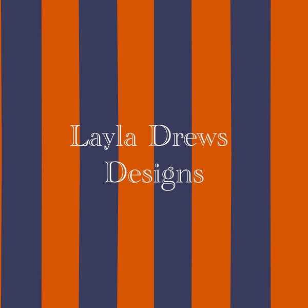 Layla Drew's Designs - Navy Orange Stripes