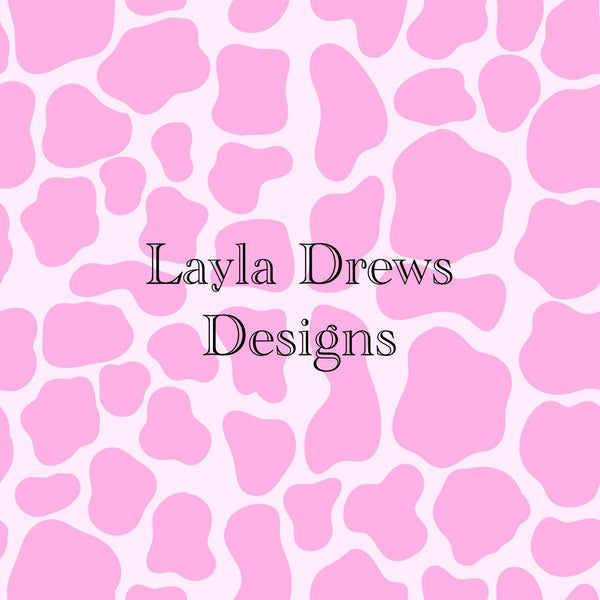 Layla Drew's Designs - Light Pink Cow Print