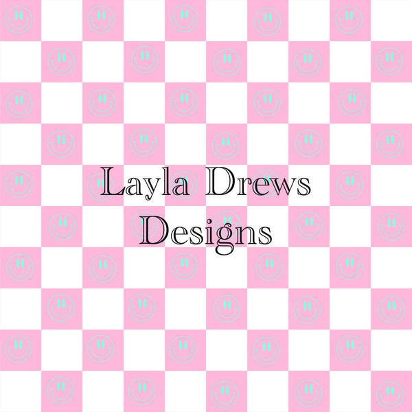 Layla Drew's Designs - Mint Checker Smileys