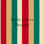 Layla Drew's Designs - Gold Christmas Stripes