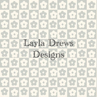 Layla Drew's Designs - Grey Floral Checkers