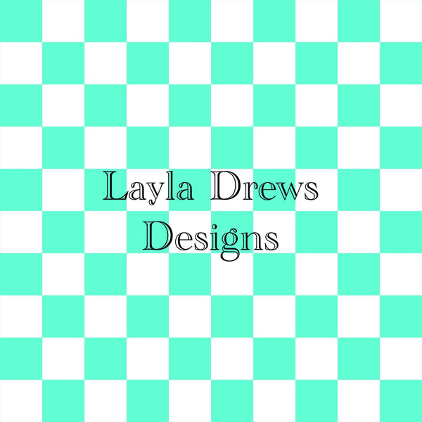 Layla Drew's Designs - Mint White Checkers