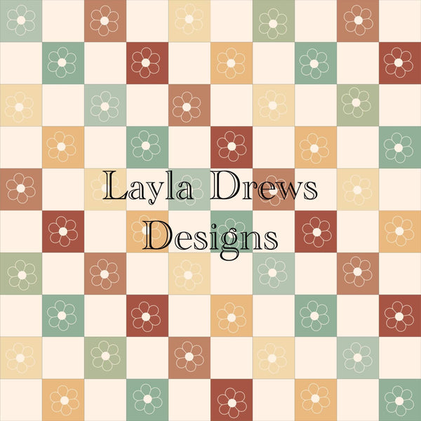 Layla Drew's Designs - Muted Checkers Floral