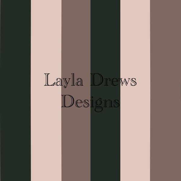 Layla Drew's Designs - Green Tan Stripes