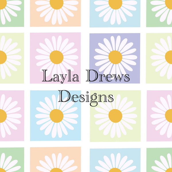 Layla Drew's Designs - Colorful Large Checker Florals
