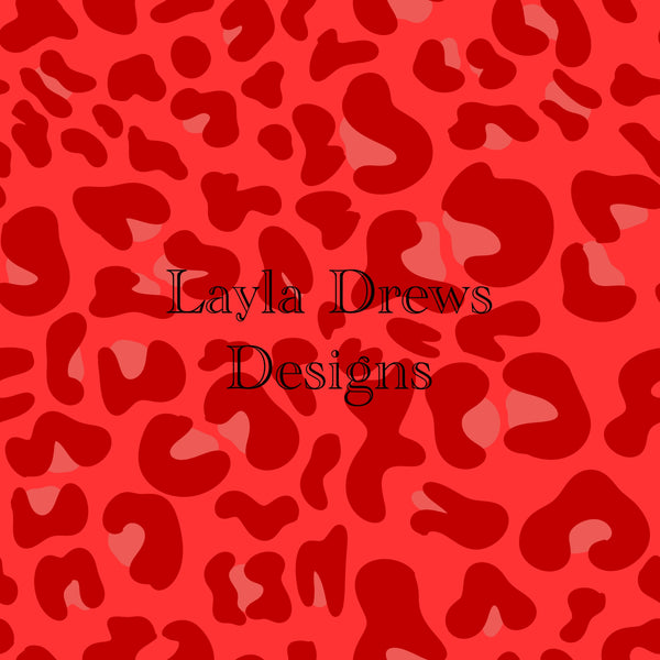 Layla Drew's Designs -Red on Red Leopard