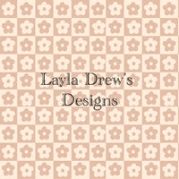 Layla Drew's Designs -Tan on Tan Floral Checkers